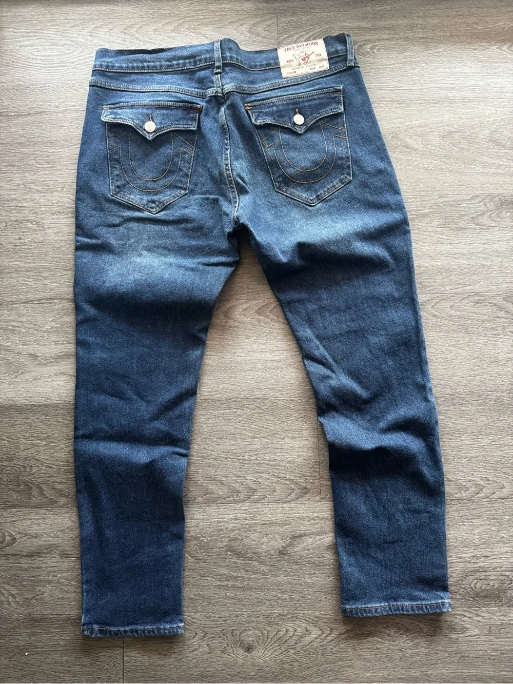 True Religion Men's Relaxed Jeans in Deep Blue Denim